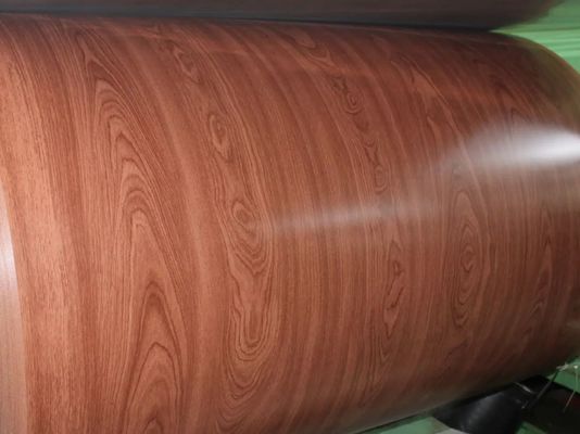 Tolérance personnalisable ± 1% de grains de bois en bobine d'aluminium prépeint pour murs de rideau