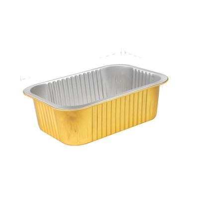Commande personnalisée Boîtier de nourriture en aluminium rectangulaire à bord complet courbé de 1800 ml